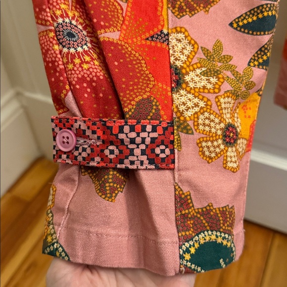 Farm Rio Esperanza Trousers Floral Patchwork Pants with Tie Waist - Picture 5 of 6